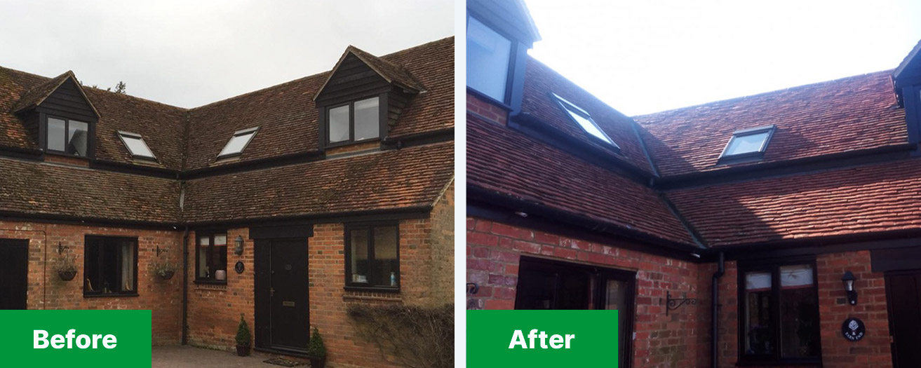 Clay Tile Roof Moss Removal and Treatment